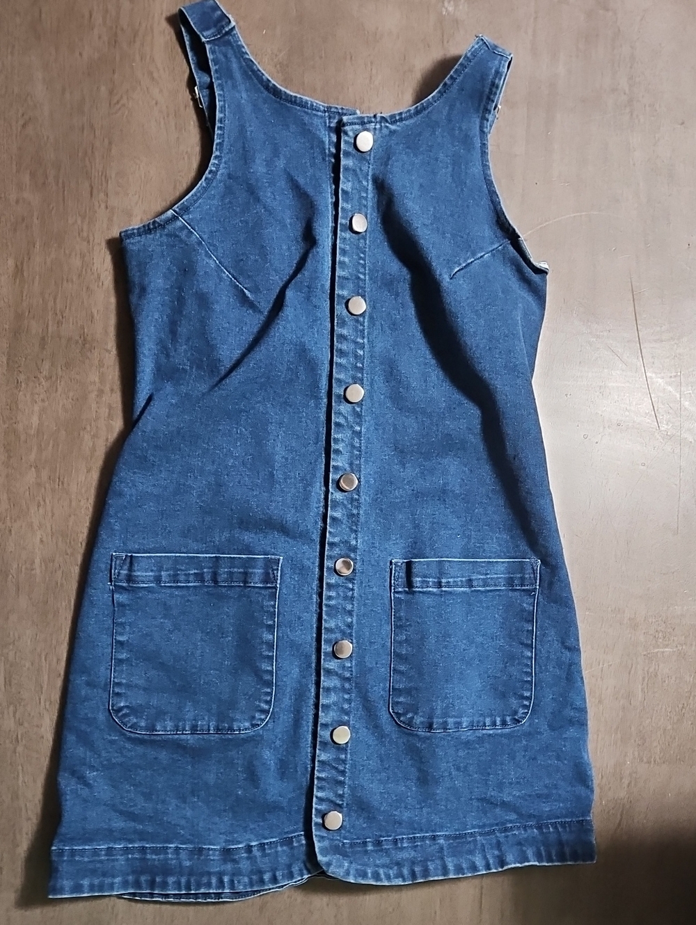 Blue Denim Button-Front Dress